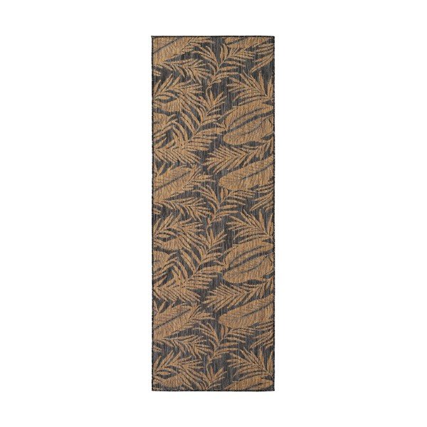 Must/pruun sise- ja välistingimustes kasutatav jooksja 80x250 cm Mira 1451 - Ayyildiz Carpets