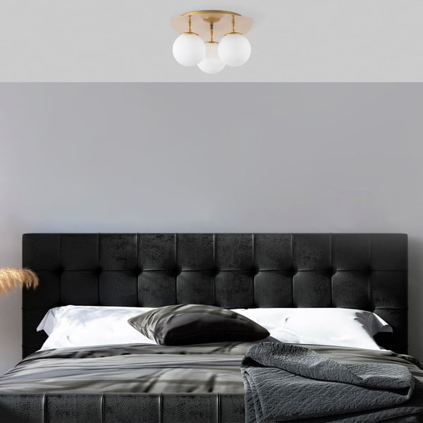 Kuldne laevalgusti klaasist varjuga 37x44 cm Well - Opviq lights-image-2