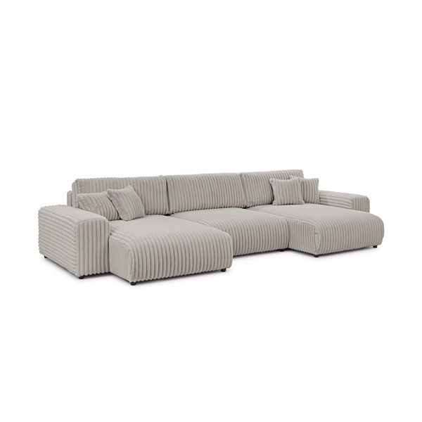 Helehall velvetist panipaigaga nurgadiivanvoodi (U-kujuline) Sarina - Ropez-image-3