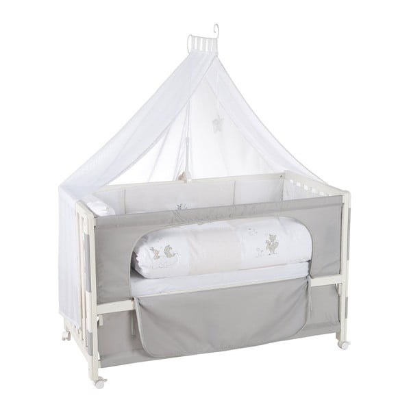 Valge-hall ratastega narivoodi 60x120 cm Fox & Bunny – Roba-image-3