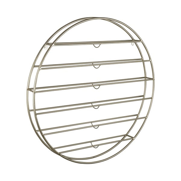 Kuldne metallist seinale paigaldatav veiniriiul, pudelite arv 12 80x80x9 cm Redondo - PT LIVING-image-2