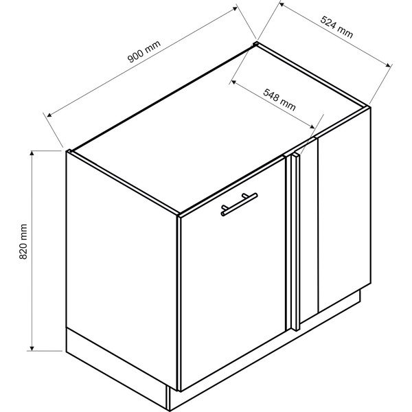 Alumine/nurka köögikapp (laius 90 cm) Rowan - STOLKAR-image-2