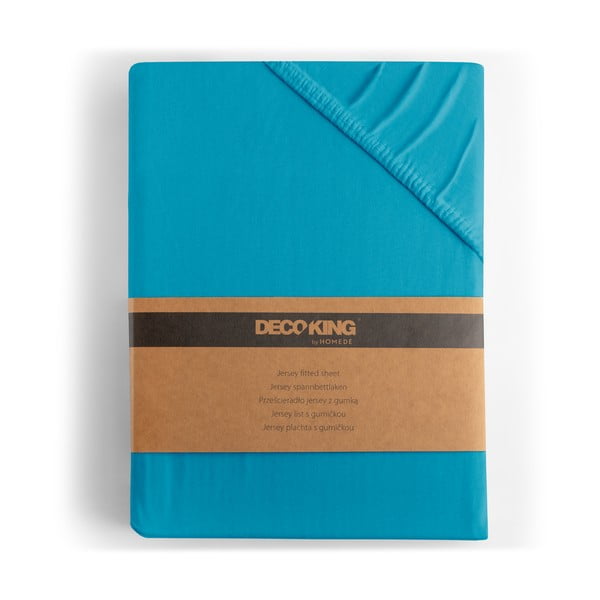 Sinine trikotaažist kummiga lina 90x200 cm Amber - Restilo-image-4