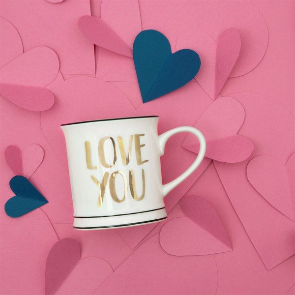 Valge portselanist kruus, 400 ml Love You - Sass & Belle-image-3