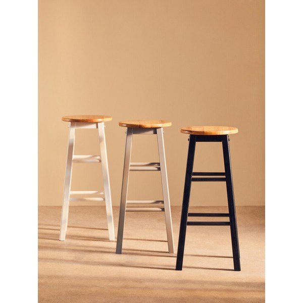 Must/naturaalsest kautšukipuidust baaritool (istme kõrgus 74 cm) Chester - Premier Housewares-image-3