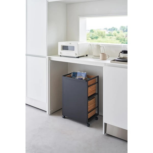 Must metallist mobiilne riiul 42x60 cm Tower - YAMAZAKI-image-4