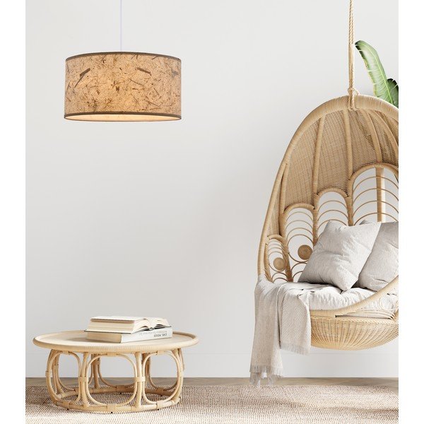 Beež rippvalgusti tekstiilist varjuga ø 30 cm Papirus - Candellux Lighting-image-1