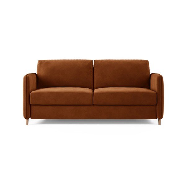 Sametdiivan igapäevaseks magamiseks terrakota värvi 184 cm - Micadoni