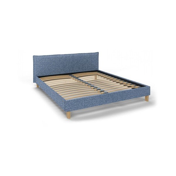 Sinine kaheinimese pehmendusega voodi koos võrega 180x200 cm Tina - Ropez