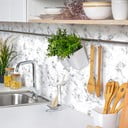 24-st seinakleebisest koosnev komplekt Must-valge marmor, 10 x 10 cm - Ambiance