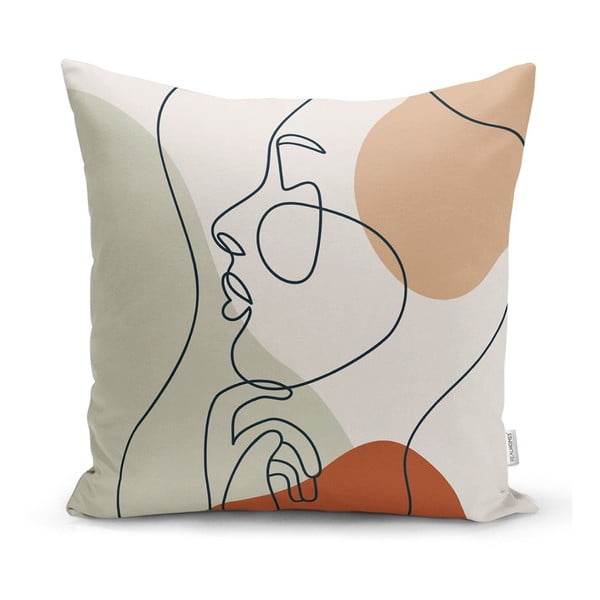 Padjapaberi pastelljoonistus nägu, 45 x 45 cm - Minimalist Cushion Covers