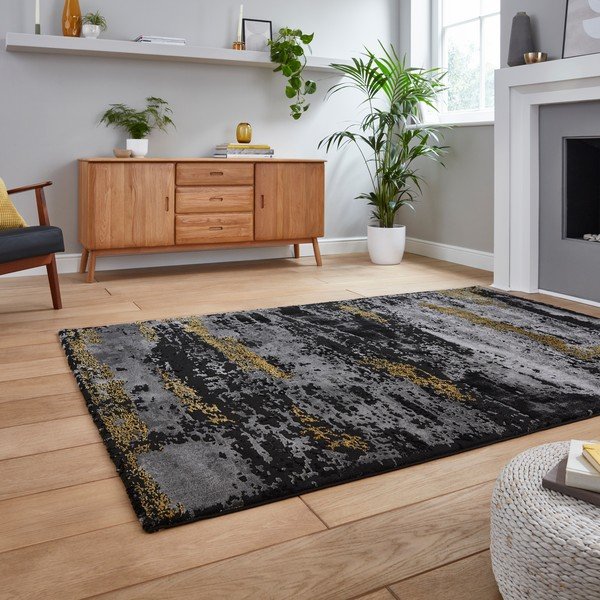 Must/kuldne vaip 290x200 cm Craft - Think Rugs-image-1