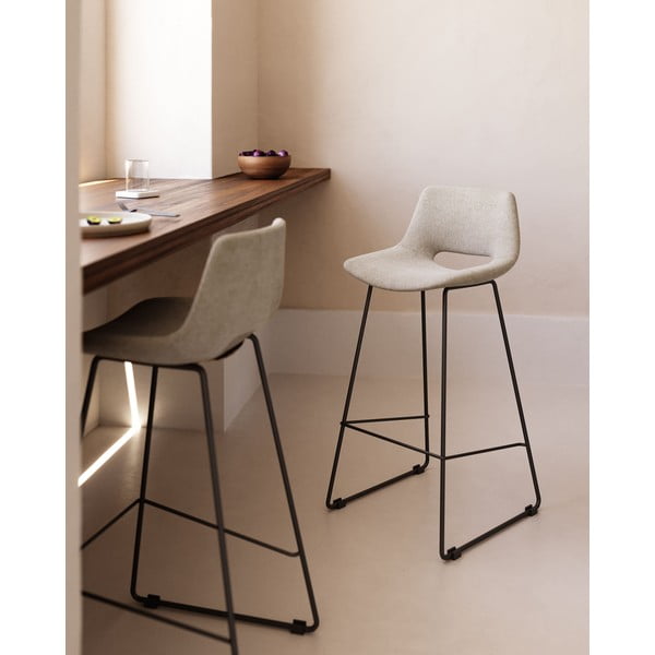 Beež baaritool (istme kõrgus 76 cm) Zahara - Kave Home-image-1