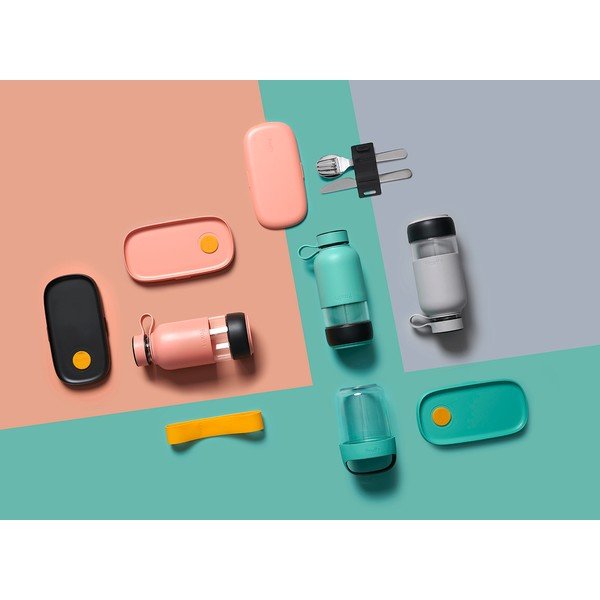 Türkiissinine klaasist reisipudel 500 ml To Go - Lékué-image-1