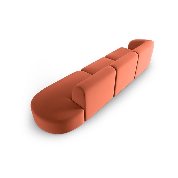 Roosa sametist diivan (vasak nurk) 311 cm Paolo - Milo Casa-image-3