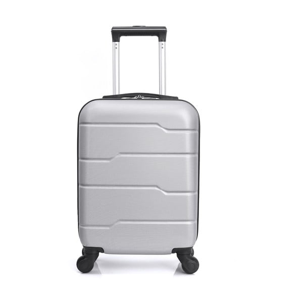 Stříbrně šedý cestovní kufr na kolečkách Hero Santiago, 30 l