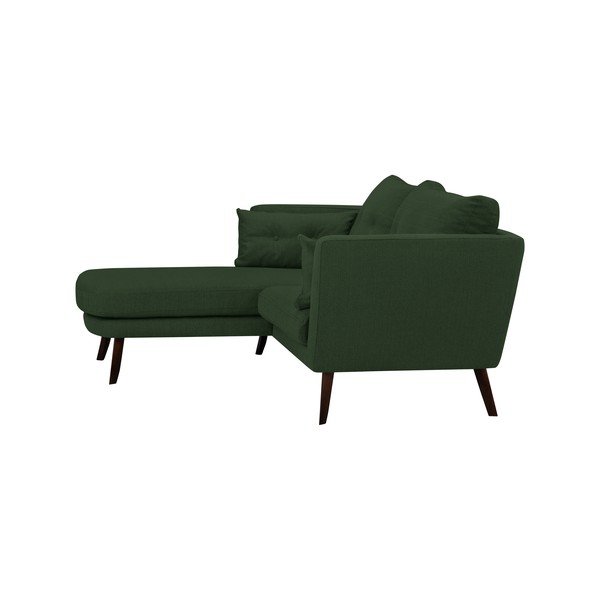 Zelená třímístná pohovka Mazzini Sofas Elena, s lenoškou na levém rohu-image-3