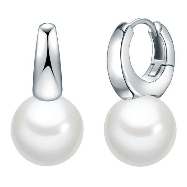 Bílé perlové náušnice Pearls of London Thaisa