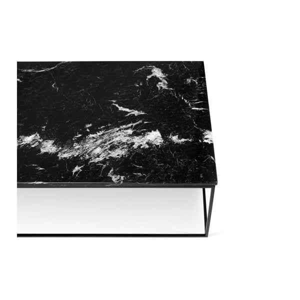 Černý mramorový konferenční stolek s černými nohami TemaHome Gleam, 120 x 75 cm-image-3