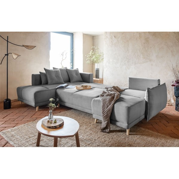 Hall velvetist nurgadiivanvoodi (vasak nurk/"U") Lazy Lukka - Miuform-image-1