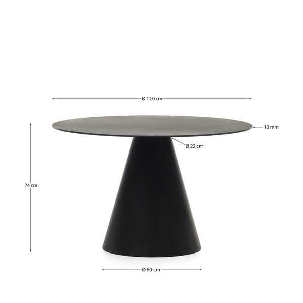 Ümmargune söögilaud ø 120 cm Wilshire - Kave Home-image-4