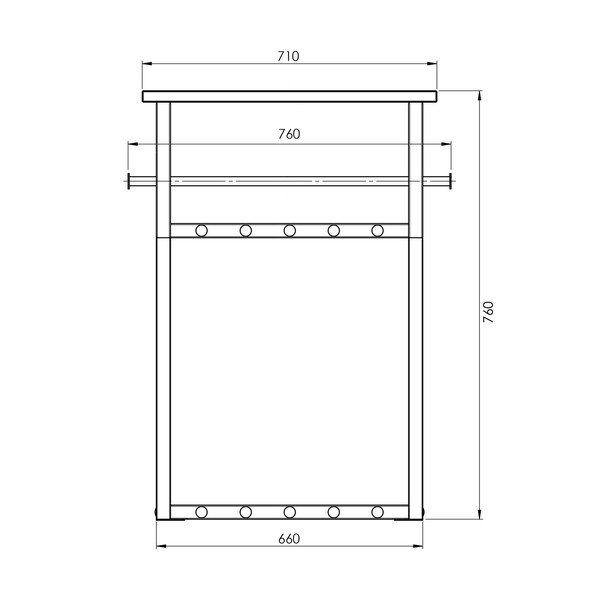 Must-puiduvärvi metallist seinanagi koos riiuliga Rizzoli - Spinder Design-image-4