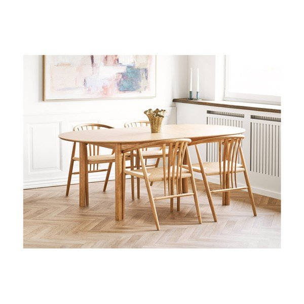 Pikendatav söögilaud tammepuust dekooriga lisapealse pealispinnaga Bundaberg - House Nordic-image-1