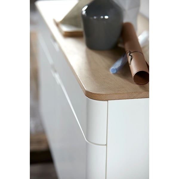 Valgest tammepuust madal kapp Amalfi - Unique Furniture-image-2