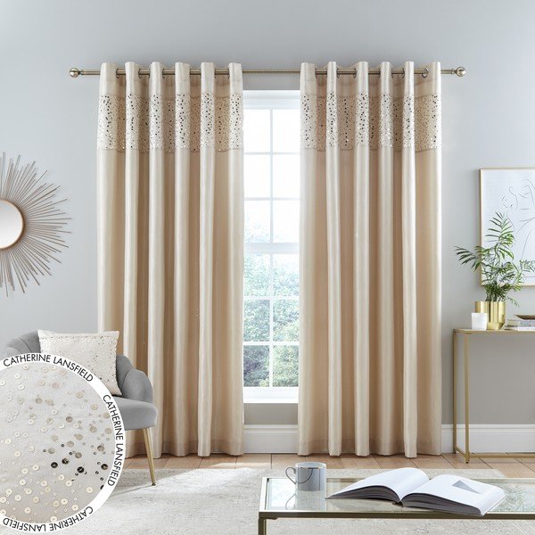 Beežid kardinad 2 tk komplektis 168x229 cm Glitzy - Catherine Lansfield-image-4