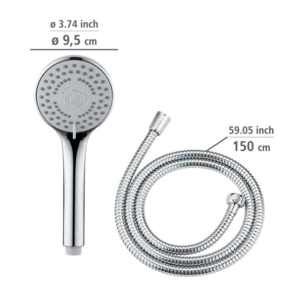 Voolikuga dušikäpp, läikiv hõbedane Basic Line - Wenko-image-4