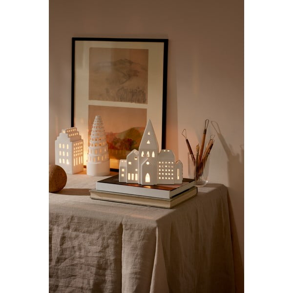 Valge keraamiline küünlajalg Urbania Lighthouse City - Kähler Design-image-4