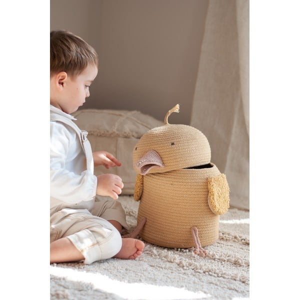 Kollane riidest laste mänguasjakorv ø 25x30 cm Charlie the Chicken - Lorena Canals-image-3