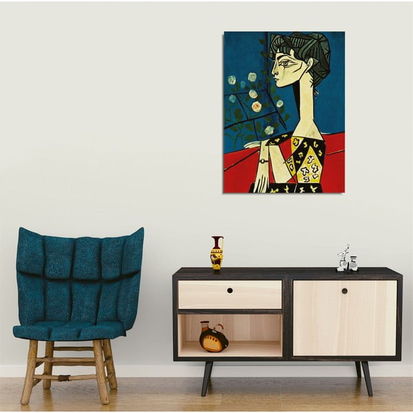 Seinareproduktsioon lõuendil Pablo Picasso Jacqueline lilledega, 30 x 40 cm Pablo Picasso - Jacqueline with Flowers - Wallity-image-1