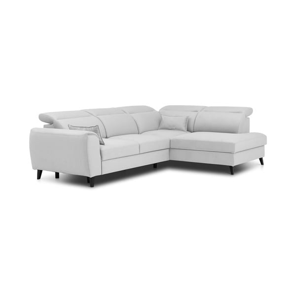 Valge sametist lahtikäiv/sahtliga nurgadiivan (parem nurk/L-kujuline) Noble – ELTAP-image-2