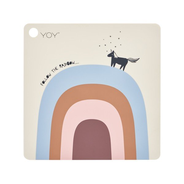 Silikoonist laste lauamatt 38x38 cm Follow The Rainbow - OYOY Mini