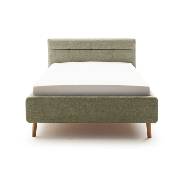 Rohelise polsterdatud kaheinimesevoodi koos voodipõhja ja panipaigaga 140x200cm Lotte - Meise Möbel-image-2