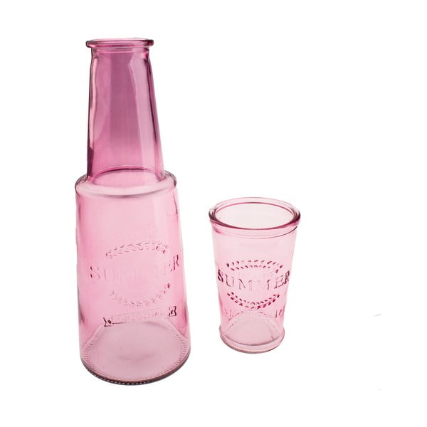 Roosa klaasist dekanter, 800 ml - Dakls