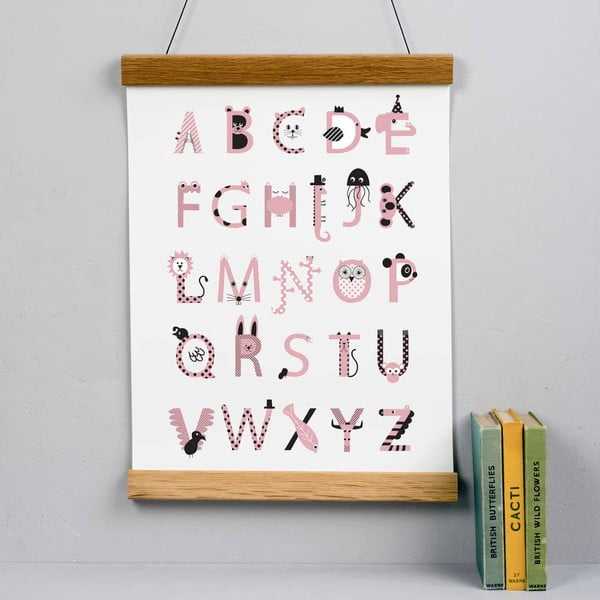 Plakát Karin Åkesson Design Alphabet Pink, 30x40 cm