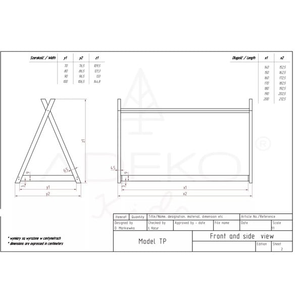 Majavoodi männipuidust Mila TP, 90 x 200 cm - Adeko-image-4