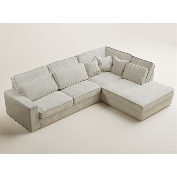 Hallikasbeež šenill-nurgadiivan (parempoolne/L-kujuline) Kirou - Maison de Rêve-image-3