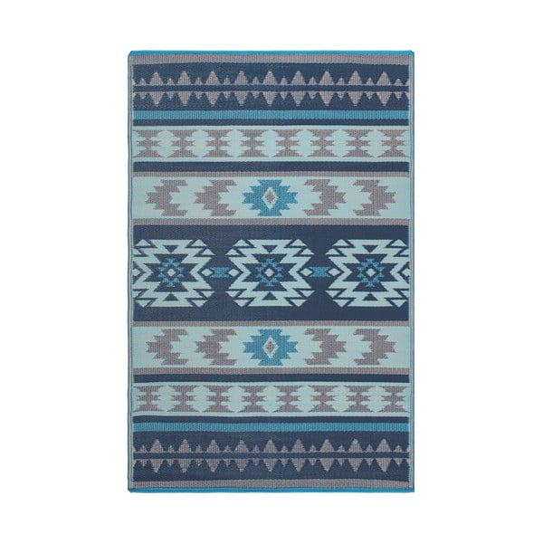 Modrý oboustranný venkovní koberec z recyklovaného plastu Fab Hab Cusco Blue, 150 x 240 cm