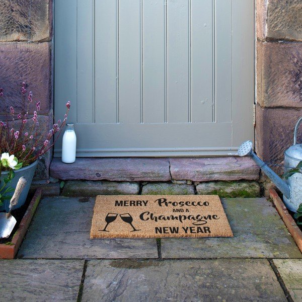 Jõulumotiiviga kookoskiududest matt 40x60cm Champagne New Year – Artsy Doormats-image-4
