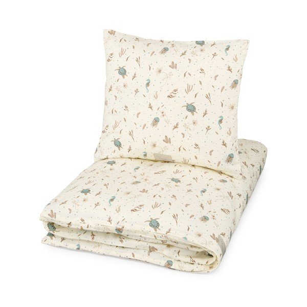 Helekollane orgaanilisest puuvillast beebide voodipesu 70x100 cm Sea Garden - Cam Cam Copenhagen