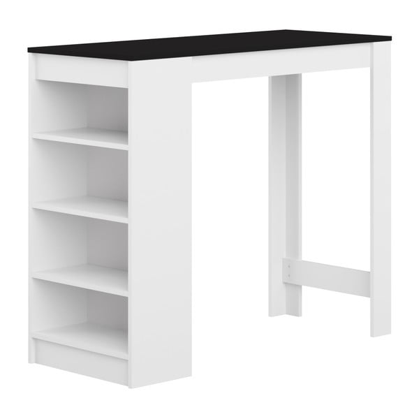 Bílý barový stůl s černou deskou TemaHome Aravis