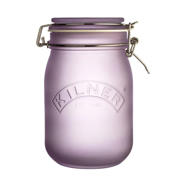 Mléčně fialová sklenice s klipem Kilner, 1 l