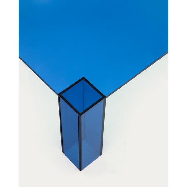 Sinine klaasist diivanilaud 85x85 cm Adularia - Kave Home-image-3