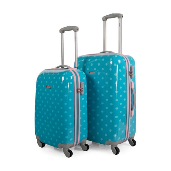 Sada 2 tyrkysových cestovních kufrů na kolečkách Arsamar Lewis