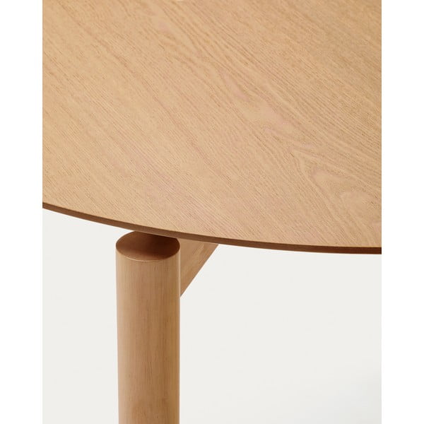 Ümmargune saarepuidu spoonist söögilaud ø 110 cm Indara - Kave Home-image-4