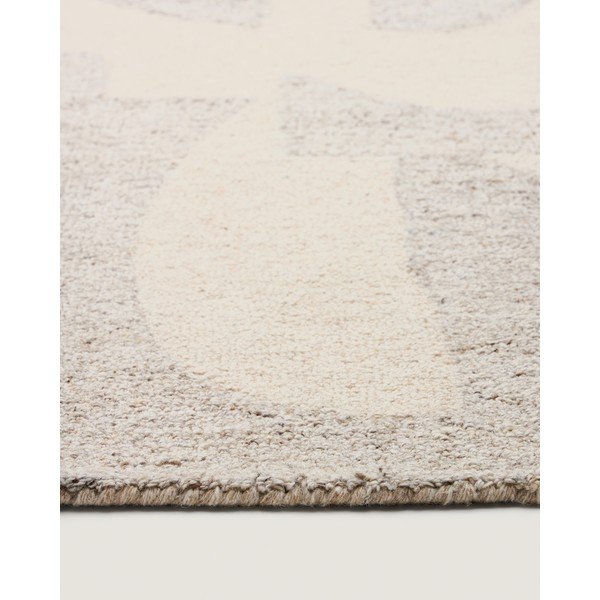 Hall/beež käsitsi kootud villane vaip 200x300 cm Norela - Kave Home-image-4