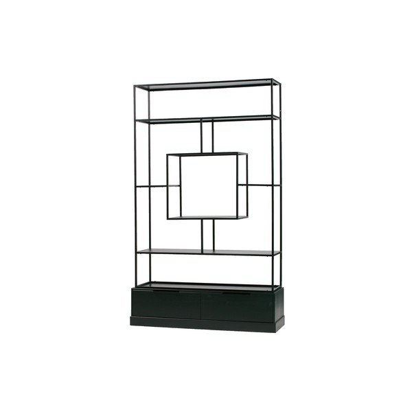 Must metallist raamaturiiul 126x204 cm Fons - WOOOD-image-1